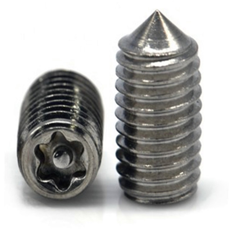 Stavěcí šroub torx čepu M8 z nerezové oceli 316 s kuželovým hrotem